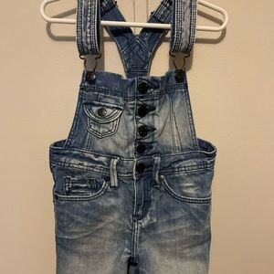 H & M Now Girls Denim Overall Shorts